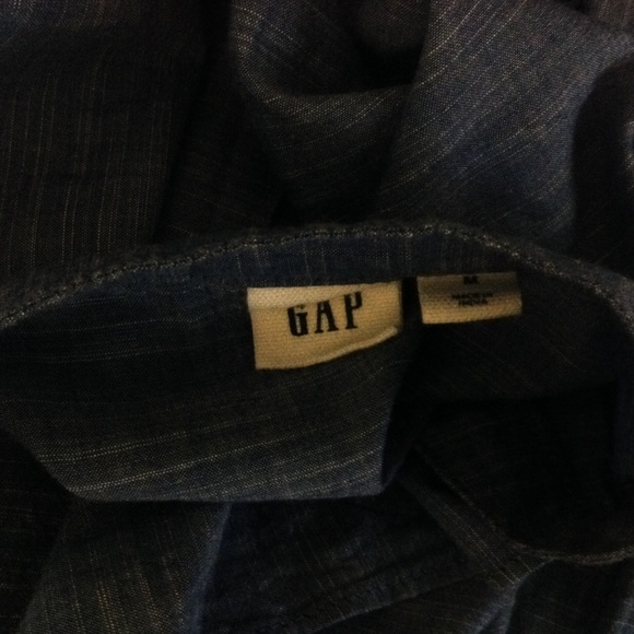 Gap Top Womens Medium Button Ruffle Blue - Picture 6 of 6